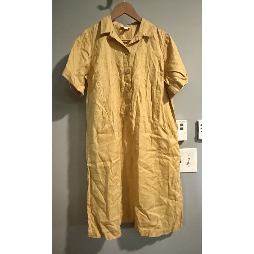 J Jill Shirt Dress Love‎ Linen Half Button Pullover Lightweight Boho Small Tall